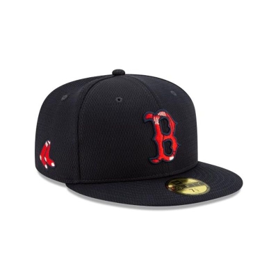 Blue Boston Red Sox Hat - New Era MLB Batting Practice 59FIFTY Fitted Caps USA1905476